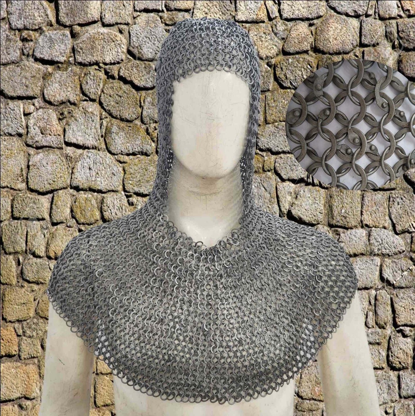 Medieval Knight Chainmail Shirt – 9mm Round Riveted with Washers