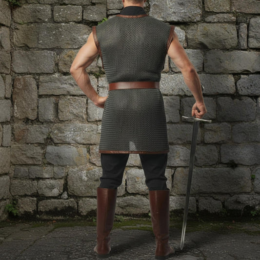 Sleeveless Chainmail Shirt – 9mm Flat Riveted Rings with Washers