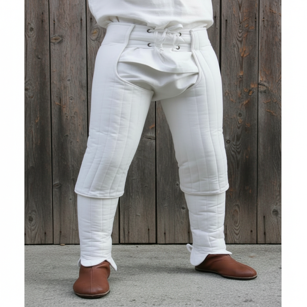 Medieval Padded Cotton Leggings - Quilted Chausses for SCA Armor & LARP Costume - Under Leg Protection