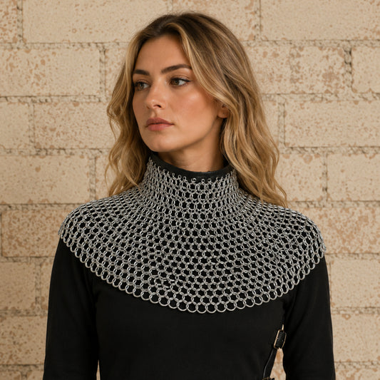 Aluminium Riveted Chainmail Collar & Bishop Mantle – 9mm Rings
