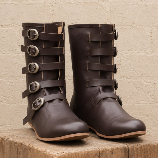 Medieval Leather Boots – Ren Faire, LARP & Pirate Cosplay Footwear