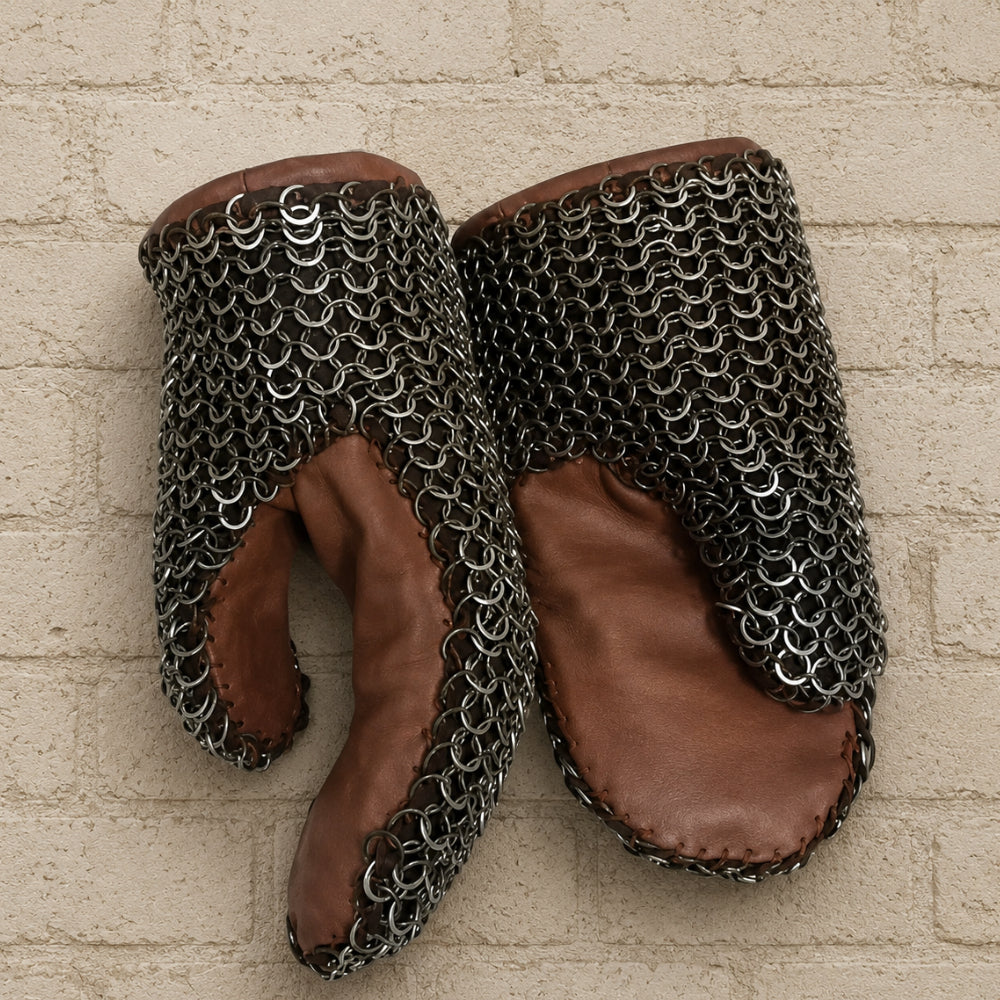 9mm Riveted Mild Steel Chainmail Gloves – Medieval Ren Faire, LARP & Cosplay Armor