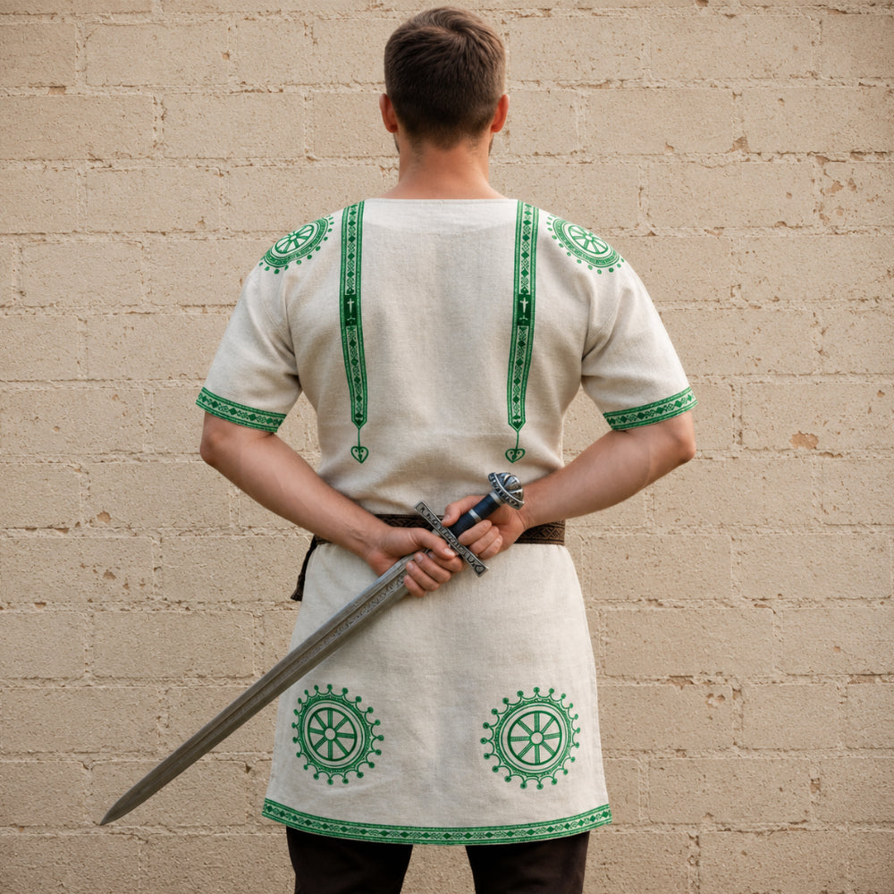Roman Tunic with Manicata Sleeves | Renaissance Faire Costume | Medieval LARP Warrior Outfit | Historical Reenactment Armor Tunic