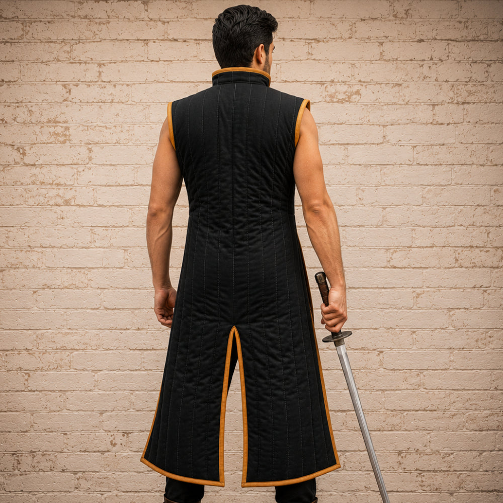 Medieval Sleeveless Gambeson – Long-Length Armor for LARP & Halloween