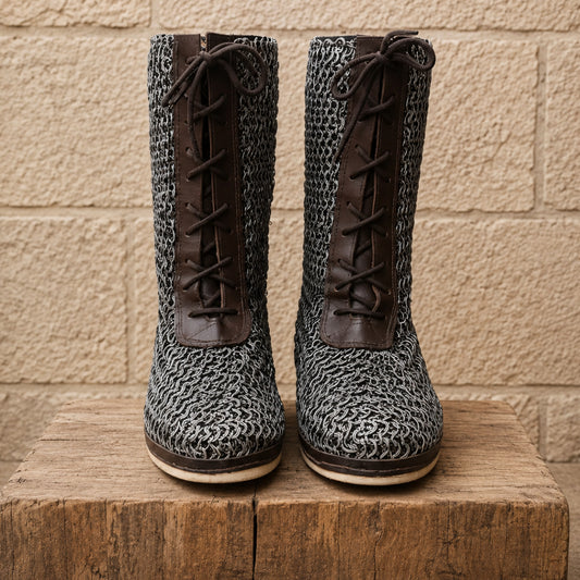 Stainless Steel Chainmail Boots – Viking Armor Footwear for LARP, Reenactment & Medieval Events