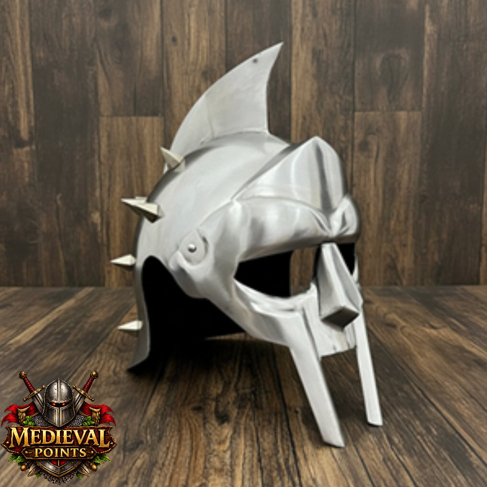 Gladiator Maximus Helmet: for Role Play with Display Stand for Home Office Decor
