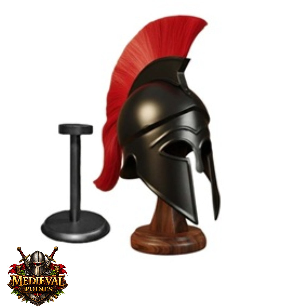 Black Corinthian Helmet : Corinthian Helmet Red Hair With Wooden Stand