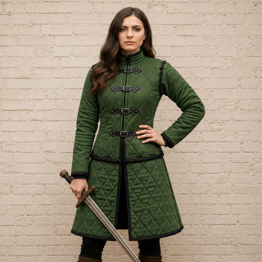 Royal Blue Medieval Gambeson – Padded Armor for Historical Reenactment
