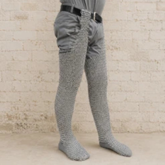Chainmail Chausses – 9mm Riveted Medieval Leggings for LARP, Reenactment & Events