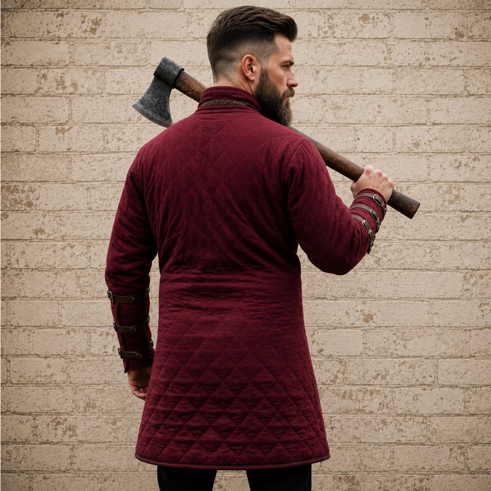 Quilted Viking Gambeson – Navy Blue Medieval Costume | LARP, Renaissance & Halloween Outfit