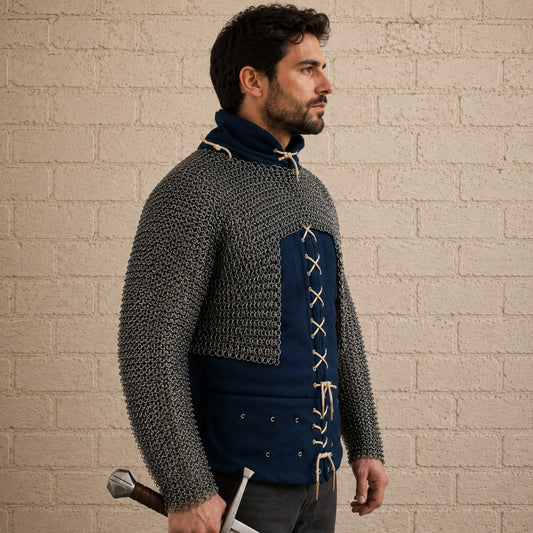 Medieval Chainmail Half Hauberk – 9mm Flat Riveted Ring Armor Shirt for LARP, Reenactment & Cosplay