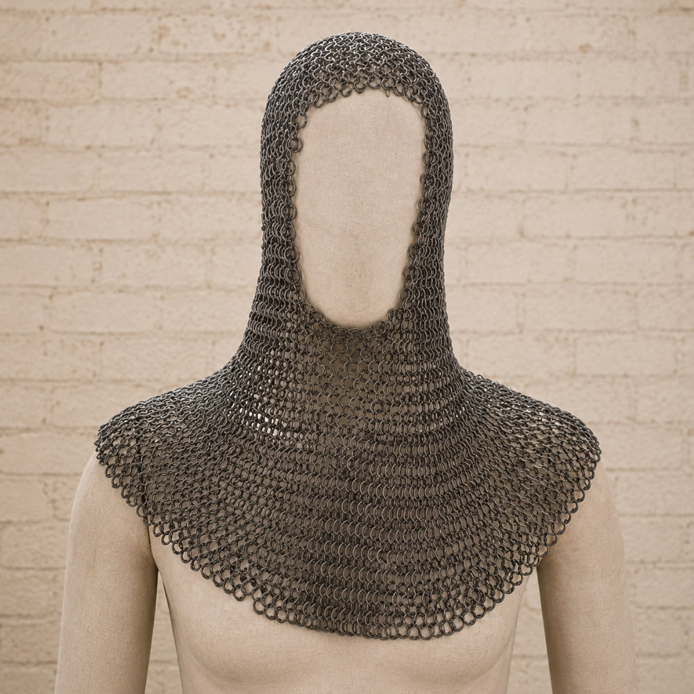 9MM Flat Ring Riveted Chainmail Shirt – Half Sleeve Medieval Armor Costume in Mild Steel for Ren Faire & LARP