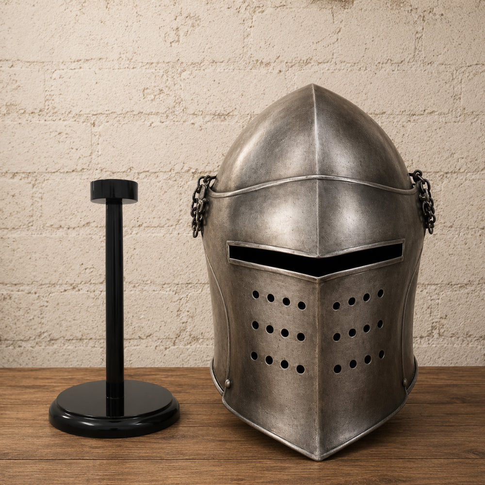 Medieval Barbuta Helmet – Wearable Knight Armor Helm for Reenactment, Cosplay & Display