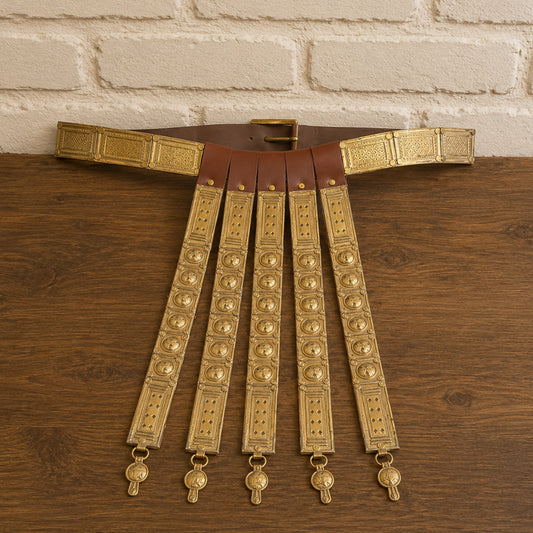 Roman Legionary Leather Belt with Brass Accents | Historical Reenactment Armor