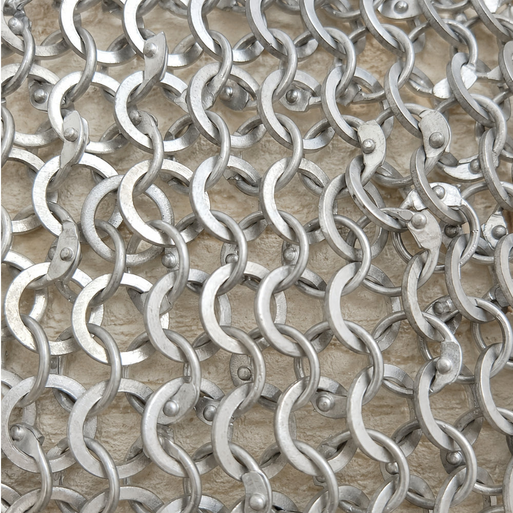 Chainmail Collar – 9mm Aluminium Round Riveted Rings with Solid Rings, Bishop Mantle