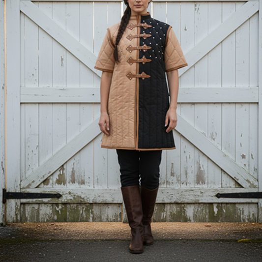 Twin Color Ren faire Costume , Viking Gambeson ,