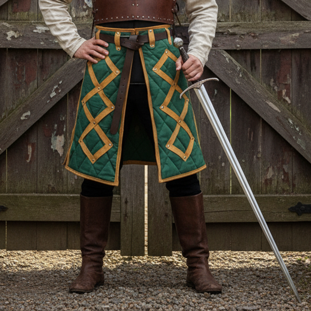 Medieval Gambeson Skirt, Larp & SCA Costume , Cotton Padded Skirt