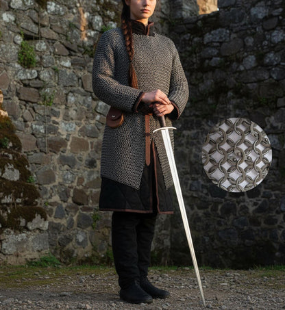 Medieval Knight Chainmail Shirt – 9mm Round Riveted with Washers