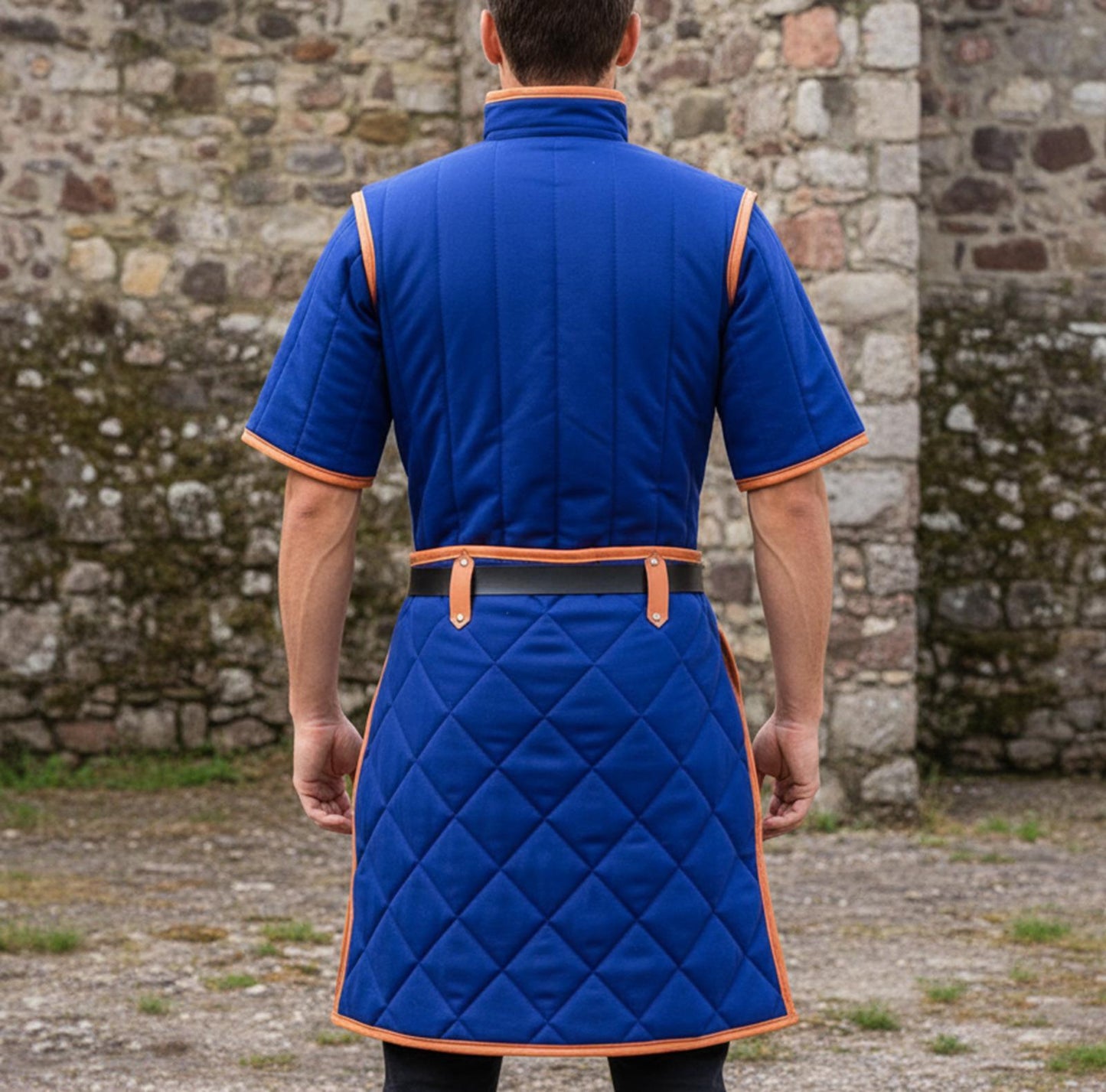 Renaissance Faire Gambeson With Leather Trim