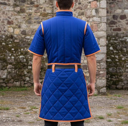 Renaissance Faire Gambeson With Leather Trim