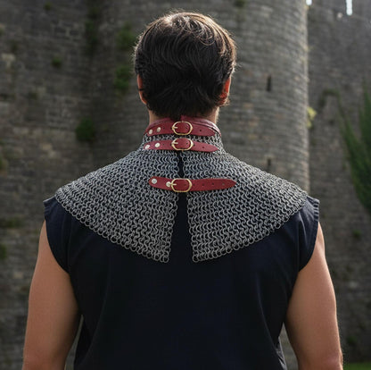 Medieval Chainmail Collar – Flat Riveted Rings with Washers