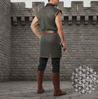 Sleeveless Chainmail Shirt – 9mm Flat Riveted Rings with Washers