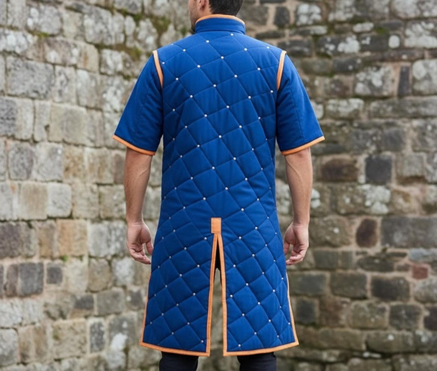 Ren faire Costume Gambeson With Leather Trim