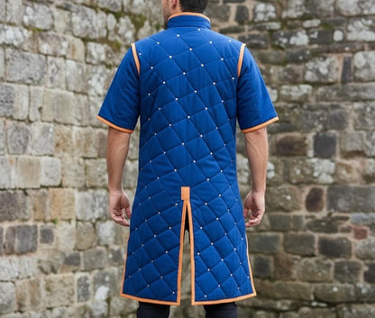 Ren faire Costume Gambeson With Leather Trim