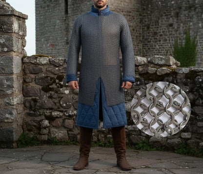 Medieval Chainmail Shirt Full Sleeve – 9mm Riveted Rings with Washers