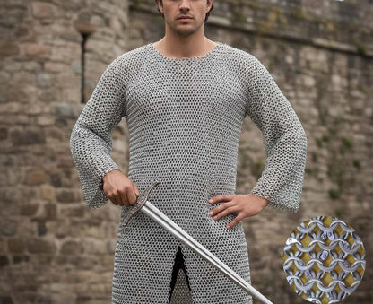 Aluminum Chainmail Shirt – 9mm Round Riveted Rings with Washers