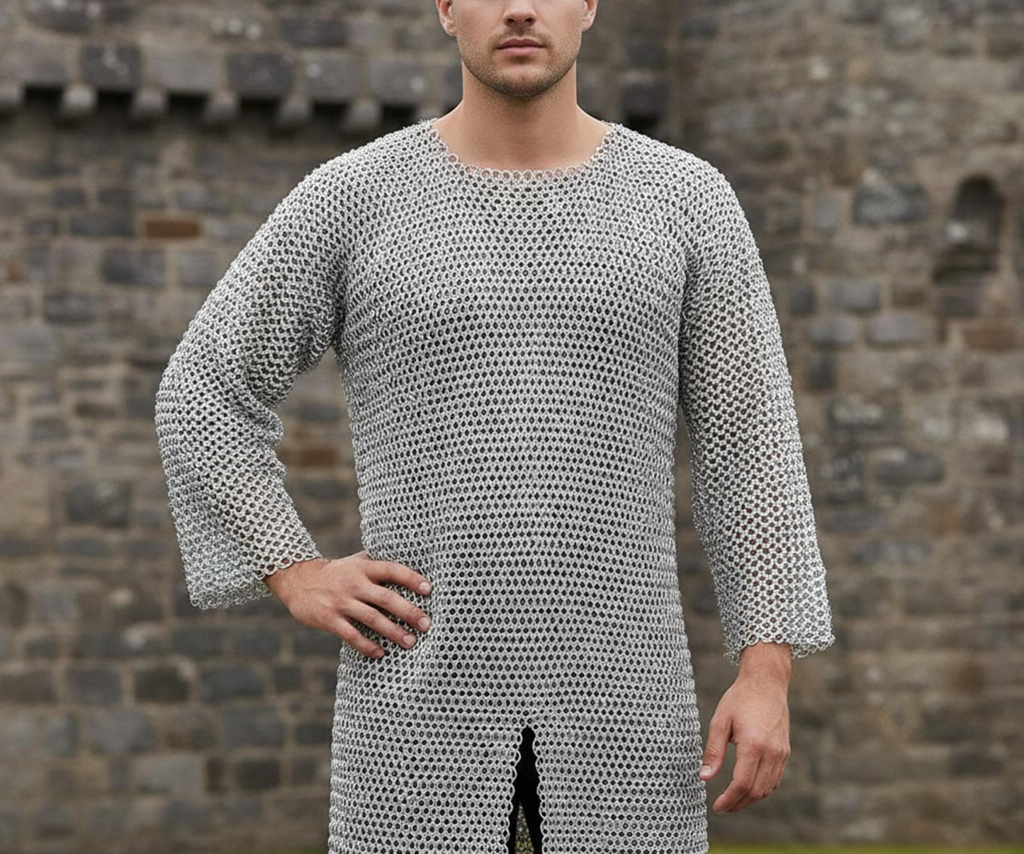 Aluminum Chainmail Shirt – 9mm Round Riveted Rings with Washers