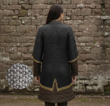 Chainmail Shirt – 8MM Flat Riveted Rings with Washers and Brass Rows