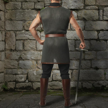 Sleeveless Chainmail Shirt – 9mm Flat Riveted Rings with Washers