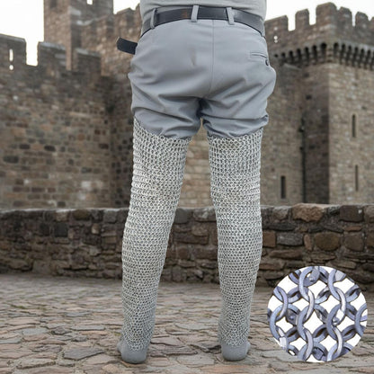 Aluminum Chainmail Chausses – 9mm Flat Ring Riveted and Washers