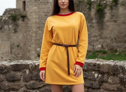 Medieval Tunic – Yellow with Red Accents