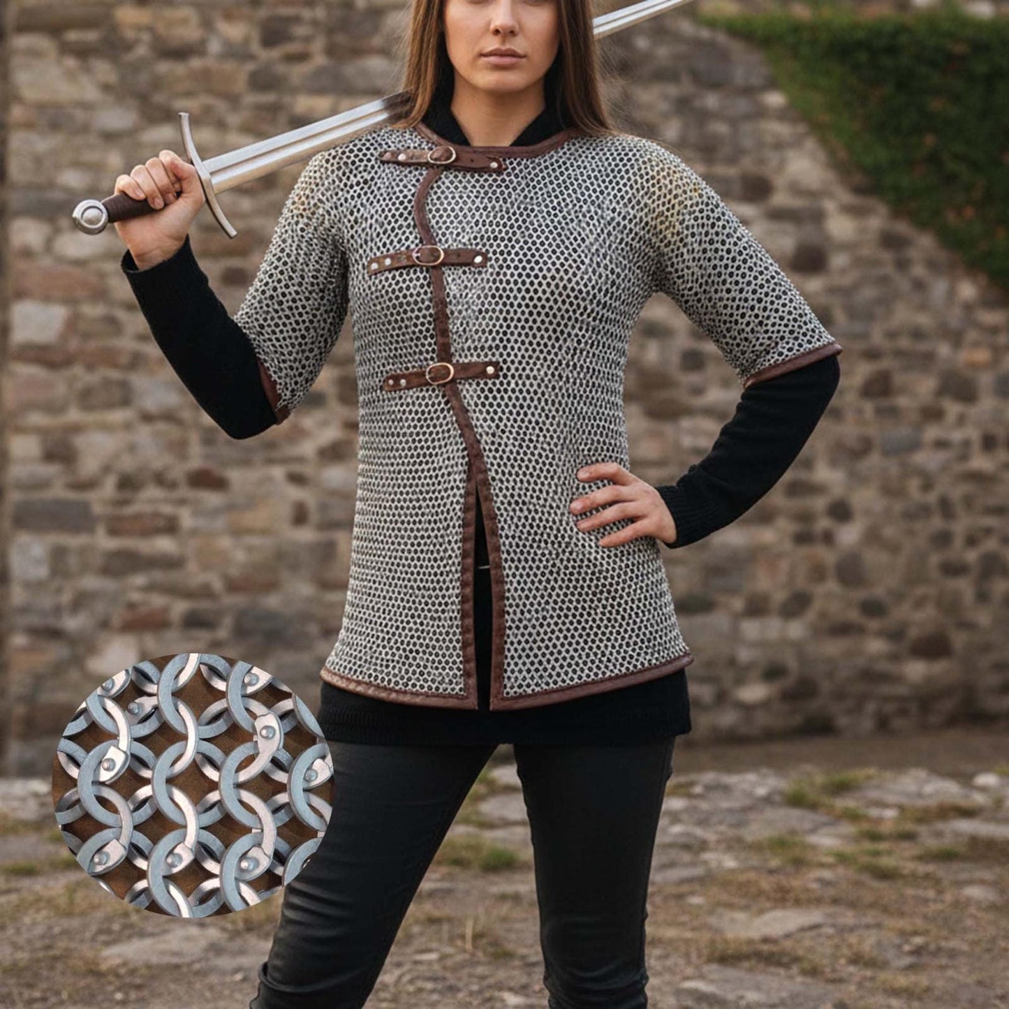 Medieval Chainmail Shirt – Flat Riveted with Washers