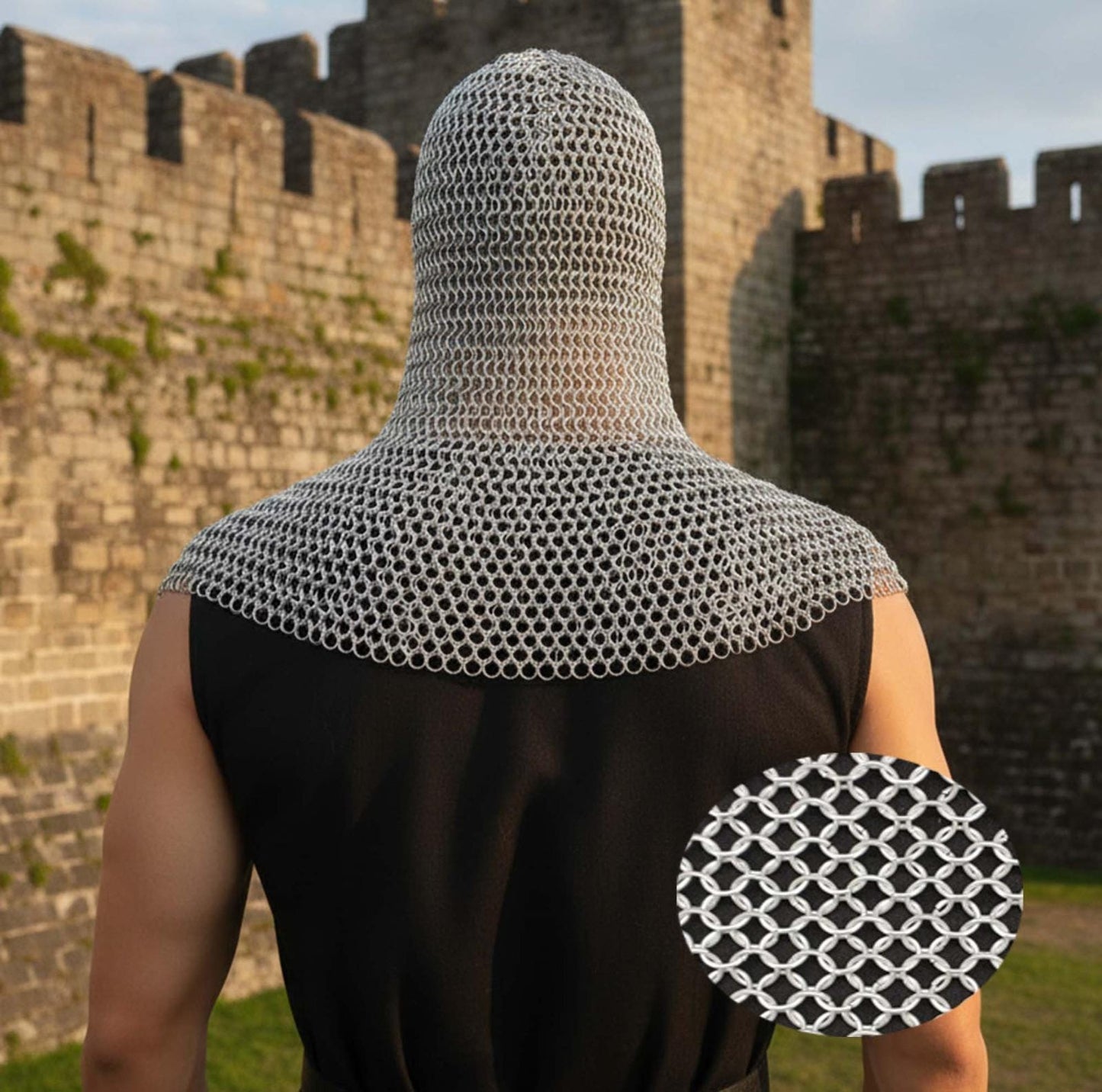 Medieval Butted Chainmail Coif – Ren Faire & LARP