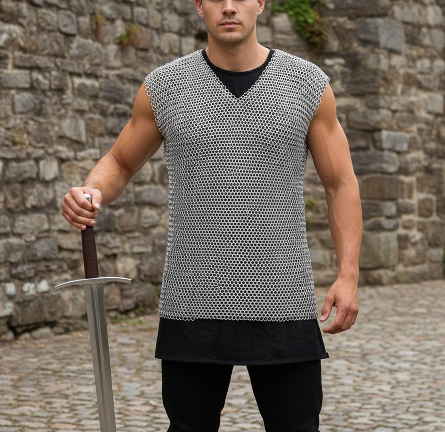 Sleeveless Butted Chainmail Shirt | Renaissance Fair Armor