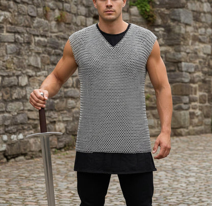 Sleeveless Butted Chainmail Shirt | Renaissance Fair Armor
