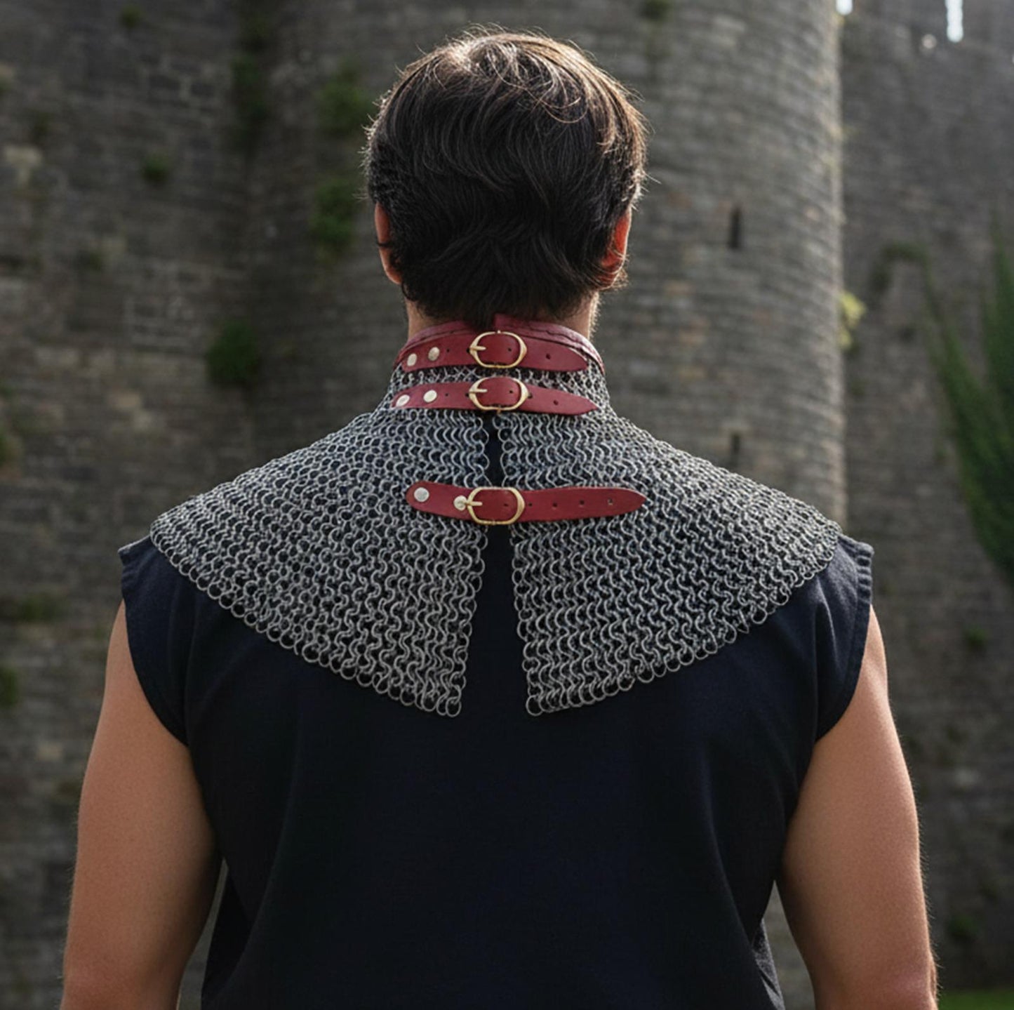 Medieval Chainmail Collar - Flat Riveted And Washers