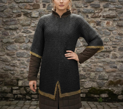 Chainmail Shirt – 8MM Flat Riveted Rings with Washers and Brass Rows