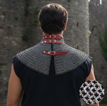 Medieval Chainmail Collar - Flat Riveted And Washers