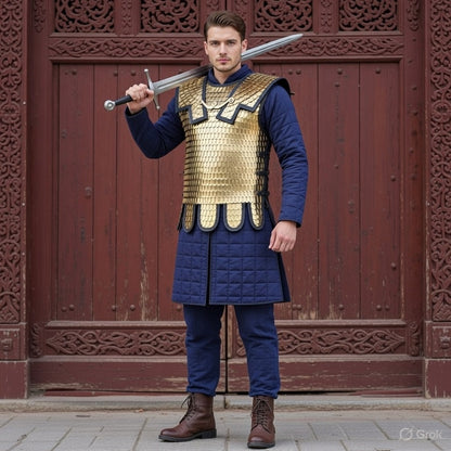 Brass Lorica Squamata: Roman Scale Armor Reenactment Scale size (36/26 ) - Ren Faire Costume