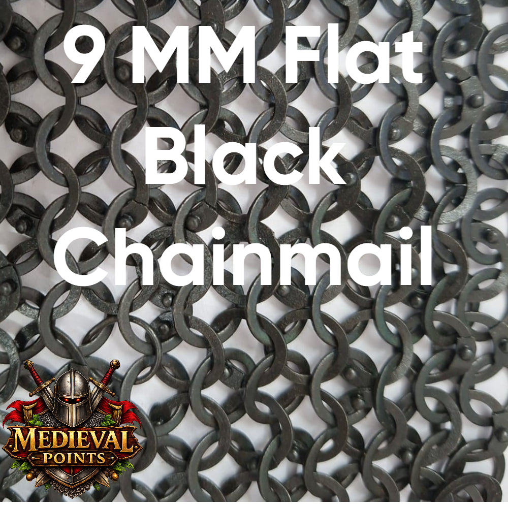 9 MM Chainmail Shirt: Flat Ring Riveted ,Half Sleeve, Ren Faire Costume,