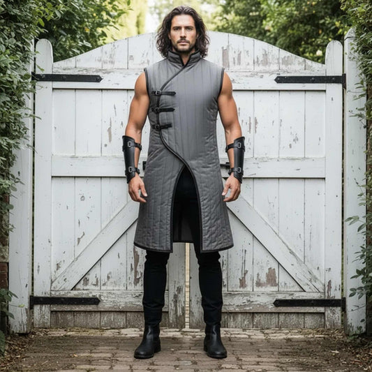 Sleeve less Gambeson : Royal Blue Padded Costume , Halloween gifts