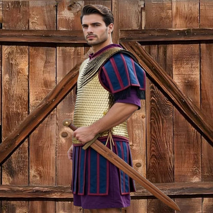 Roman Lorica Squamata Brass Scale Armor for LARP & Reenactment - Handmade Historical Soldier Costume