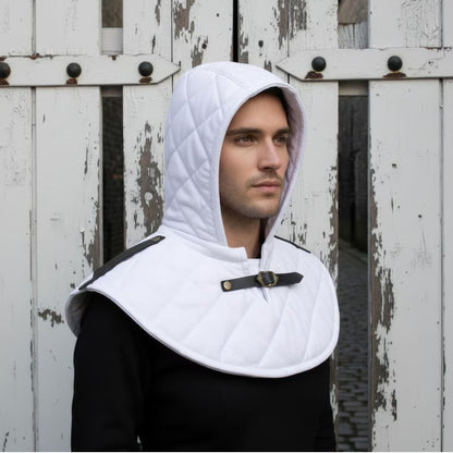 Medieval Cotton Padded Coif – Armor Hood for LARP & Renfaire