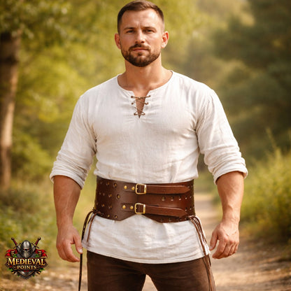 Medieval Leather Belt - Hold Padded Chausses For Ren-faire & HMB Event