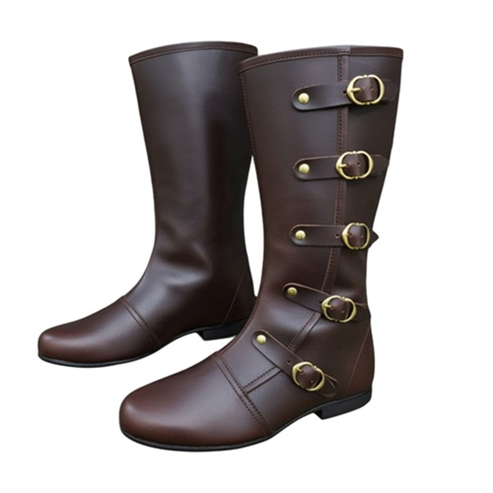 Medieval Leather Boots: Ren Faire Viking Pirate Costume for Halloween Events