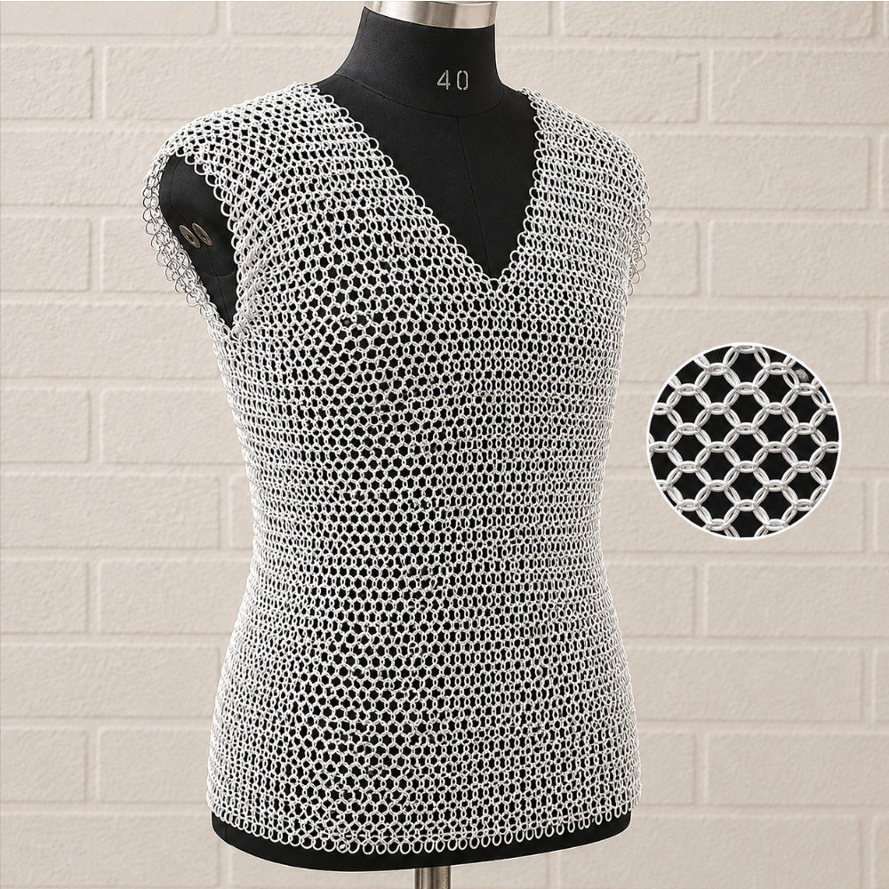 Medieval Chainmail Shirt – 9mm Butted Ring Chainmail Vest for LARP, Cosplay & Reenactment
